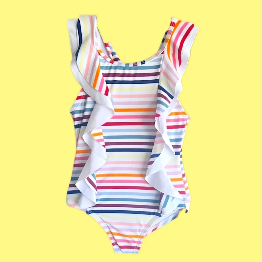 NWT! Dot Dot Smile Ruffle Girls Swimsuit